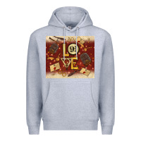 Heather Grey wizard love Premium Hoodie - TumblerDesignByShophia