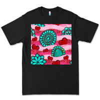 Black valentines day turquoise gemstone  and hearts Premium Tee - BundleAndBundleShop