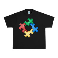 Black autism puzzle Urban Heavy Tee - MaliasSmallBusiness