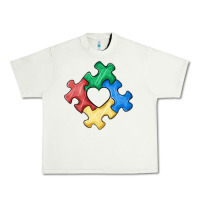 Pistachio autism puzzle Urban Heavy Tee - MaliasSmallBusiness