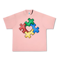 Salmon autism puzzle Urban Heavy Tee - MaliasSmallBusiness