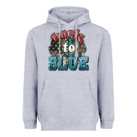 Heather Grey Back to blue 4th of july Heavyweight Hoodie - HowdyJamesFarm