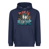 Navy Back to blue 4th of july Heavyweight Hoodie - HowdyJamesFarm