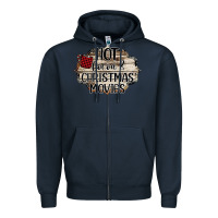 Navy hot cocoa and christmas movies Zipper Hoodie - Bettercallsaul