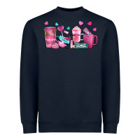 Navy lash hustler with eyelashes coffee cups Heavyweight Sweatshirt - NancyCooperArtShop