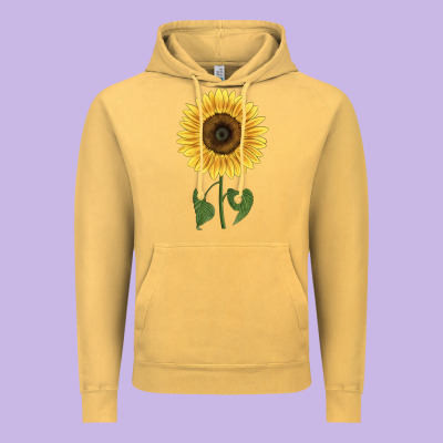Giganteus Sunflower Vintage Hoodie Designed By Lillyallendesigns