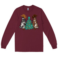 Burgundy cowhide with gemstones trees Long Sleeve Tee - MaliasSmallBusiness