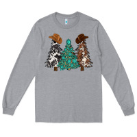 Heather Grey cowhide with gemstones trees Long Sleeve Tee - MaliasSmallBusiness