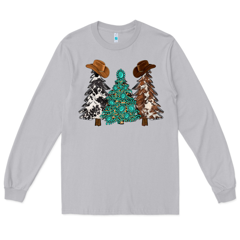 Cowhide With Gemstones Trees Long Sleeve Tee by MaliasSmallBusiness | Teevron