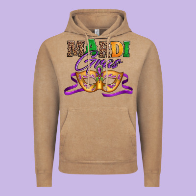 Happy Mardi Gras Carnival Mask Vintage Hoodie Designed By Jasminsmagicworld