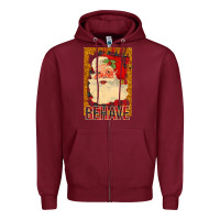 Burgundy Santa Behave Zipper Hoodie - Bettercallsaul