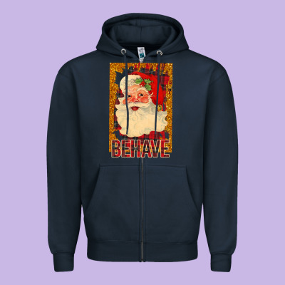 Santa Behave Zipper Hoodie Designed By Bettercallsaul