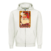 Oatmeal Heather Santa Behave Zipper Hoodie - Bettercallsaul
