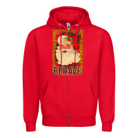 Red Santa Behave Zipper Hoodie - Bettercallsaul