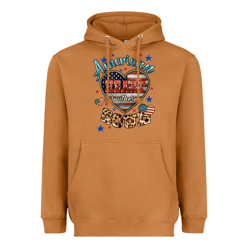 American Heart Southern Soul Heavyweight Hoodie by HowdyJamesFarm | Teevron