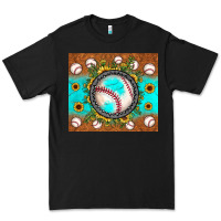 Black baseball turquoise sunflower Premium Tee - JahusDesignShop