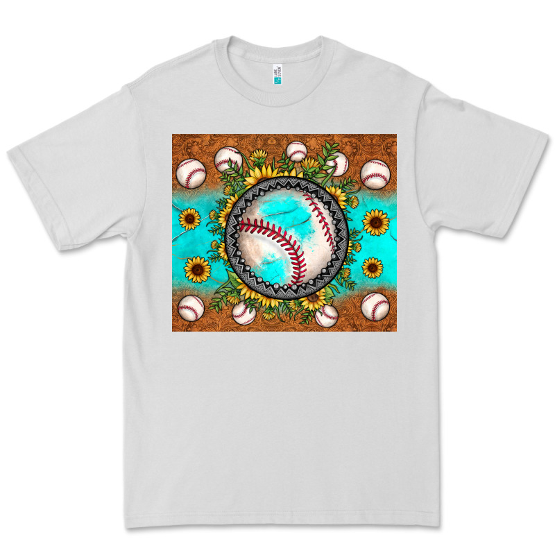 Baseball Turquoise Sunflower Premium Tee by JahusDesignShop | Teevron