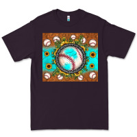Plum baseball turquoise sunflower Premium Tee - JahusDesignShop