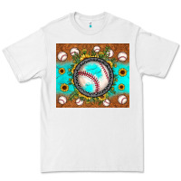 White baseball turquoise sunflower Premium Tee - JahusDesignShop