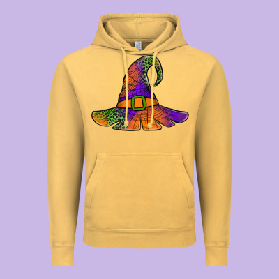 Spider Web Witch Hat Vintage Hoodie Designed By Jasminsmagicworld