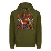 Army Green Football vibes red and blue Premium Hoodie - HowdyJamesFarm