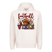 Pale Pink Football vibes red and blue Premium Hoodie - HowdyJamesFarm