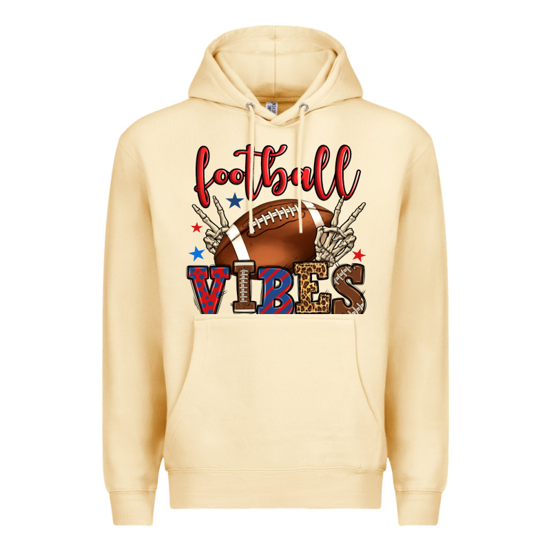 Football Vibes Red And Blue Premium Hoodie by HowdyJamesFarm | Teevron
