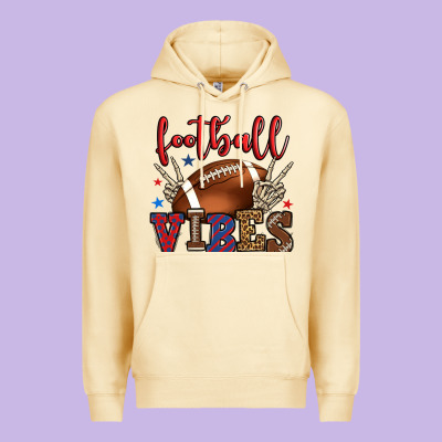 Football Vibes Red And Blue Premium Hoodie Designed By Howdyjamesfarm