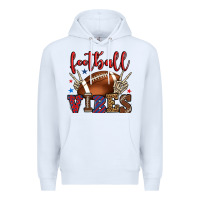 White Football vibes red and blue Premium Hoodie - HowdyJamesFarm