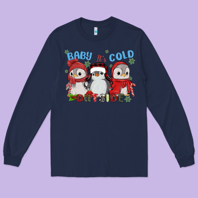 Baby ıt's Cold Outside Long Sleeve Tee Designed By Maliassmallbusiness