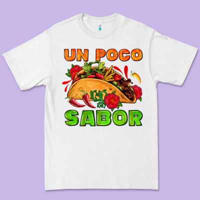 Un Poco Sabor With Taco And Pepper Premium Tee Designed By Adodesignshop