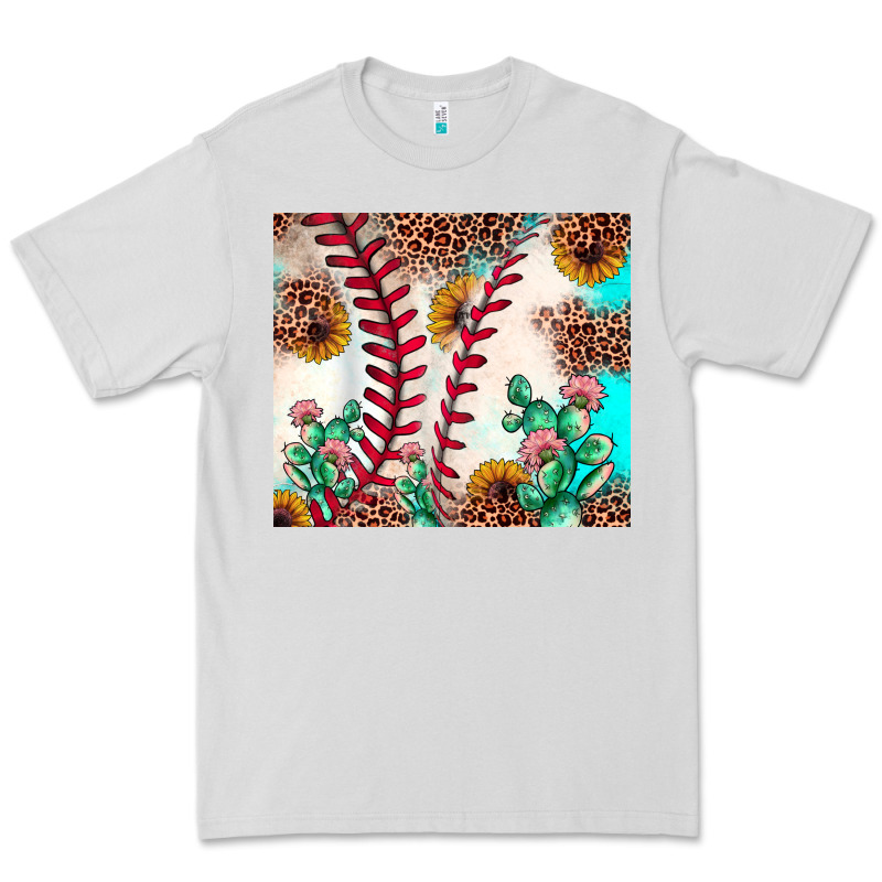 Baseball Leopard Turquoise Cactus Sunflower Premium Tee by JahusDesignShop | Teevron