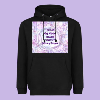 It Hurts To Bite My Tongue Heavyweight Hoodie Designed By Tumblerdesignbyshophia