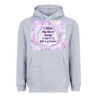 Heather Grey it hurts to bite my tongue Heavyweight Hoodie - TumblerDesignByShophia