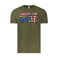 Vintage Olive American babe Vintage Tee - MaliasSmallBusiness