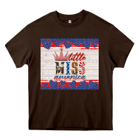 Chocolate Brown 4th of july little miss America Heavy Core Tee - HRA Design Shop