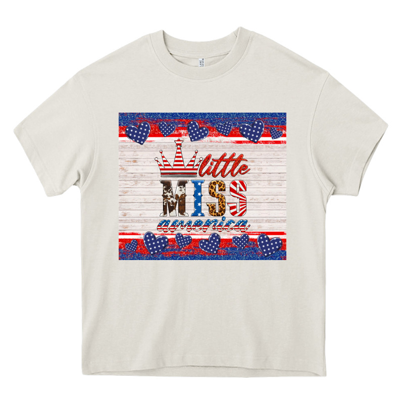 4th Of July Little Miss America Heavy Core Tee by HRA Design Shop | Teevron