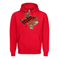 Red christmas texas Zipper Hoodie - Bettercallsaul