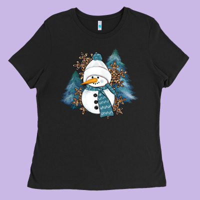 Snowman Winter Ladies Tee Designed By Ranaportraitstore