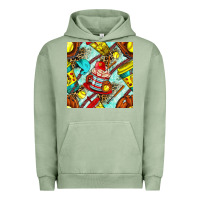 Pigment Oil Green softball coffee cup and bat with leopard seamless pattern bbs Urban Hoodie - BundleAndBundleShop