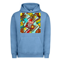 Pigment Pebble Blue softball coffee cup and bat with leopard seamless pattern bbs Urban Hoodie - BundleAndBundleShop