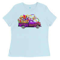 Baby Blue mardi gras truck Ladies Tee - FaDigitalArtStudio