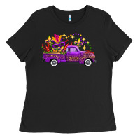Black mardi gras truck Ladies Tee - FaDigitalArtStudio