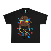 Black messy bun autism mom Urban Heavy Tee - MaliasSmallBusiness