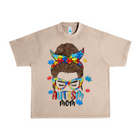 Messy Bun Autism Mom Urban Heavy Tee | Teevron