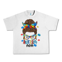 Lunar Rock messy bun autism mom Urban Heavy Tee - MaliasSmallBusiness