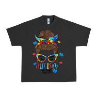 Pigment Black messy bun autism mom Urban Heavy Tee - MaliasSmallBusiness