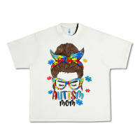 Pistachio messy bun autism mom Urban Heavy Tee - MaliasSmallBusiness