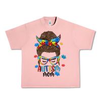 Salmon messy bun autism mom Urban Heavy Tee - MaliasSmallBusiness