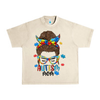 Sandshell messy bun autism mom Urban Heavy Tee - MaliasSmallBusiness
